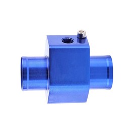 Universal Water Temp Joint Pipe Water Temp Temperature Joint Pipe Sensor Gauge Radiator Hose Adapter, (Blue, 34mm)