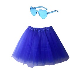Women's Tulle Skirt Elastic Waist Tutu Skirts Tutus Skirts for Women (Blue)