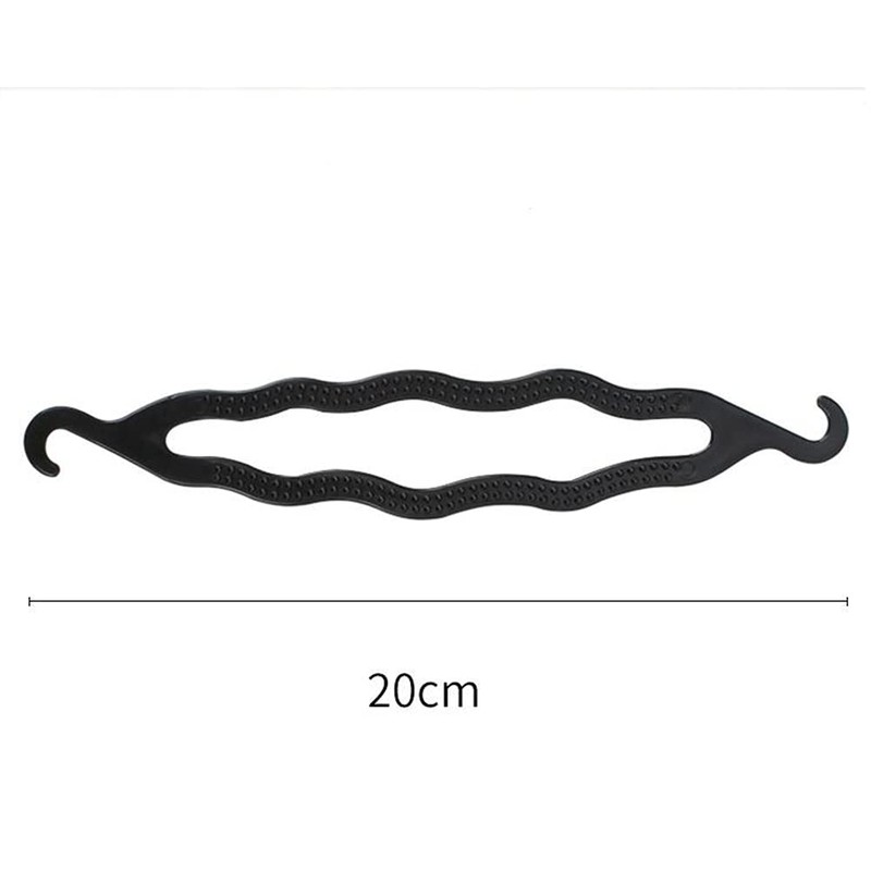 6PCS Black Plastic Bun Maker Double Hook Hair Styling Hairpins