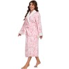 RONGTAI Plush Fleece Bathrobe for Women, Long Robe with Two