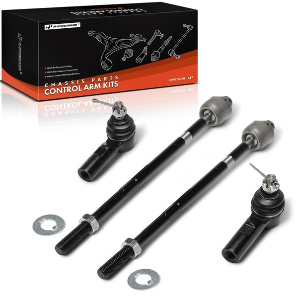 A-Premium Set of 4, Front Inner Outer Tie Rod End