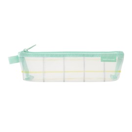 Midori 41846006 Pen Case, Mesh, Checkered Pattern, Green