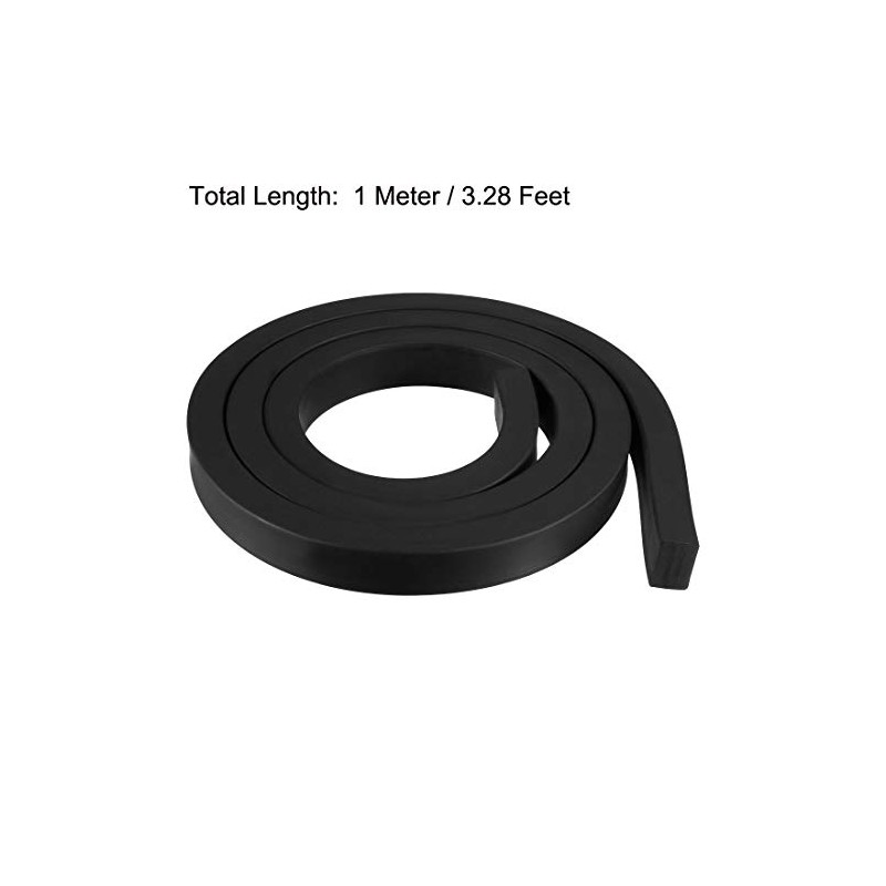 sourcing map Solid Rectangle Rubber Seal Strip 15mm Wide 10mm
