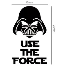 Sticker for Toilet Lid Inside - Use The Force - Darth Vader - Waterproof Transfer Film Vinyl Sticker as Decoration and Funny Gift 15 x 25 cm in Black