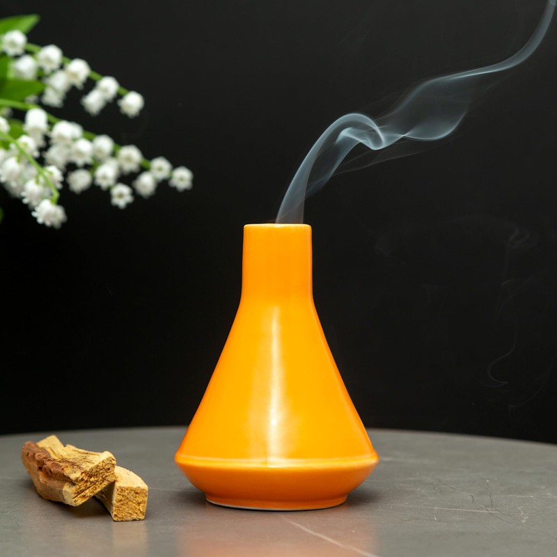 MOUGIGI Handmade Ceramic Chiminea Palo Santo Holder - Modern Medieval