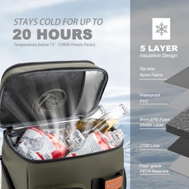 Insulated Cooler Backpack,33 Cans Multifunctional Double Deck Leakproof Cooler Bag with Sternum Strap,Large Capacity Lightweight Travel Camping Beach Backpack Cooler Ice Chest for Men Women
