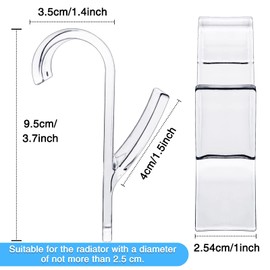 Realure 8Pcs Round Radiator Hooks, Over Radiator Towel Rail Hooks, Towel Rail Radiator Hooks, Radiator Towel Rail Hanger Hooks, Radiator Hooks for Towels, All Standard Radiators, Movable, Transparent