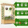 Docred Raised Garden Bed with Trellis & Hanging Roof Planter