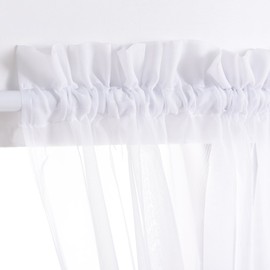 PONY DANCE Sidelight Panel Curtains - Sheers Voile Door Window Curtains Blind in White for Metal Door Side Light French Front Entry Door, 30 ‘’W 72‘’ L in, Single Piece