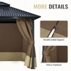 COWVIE 4-Panel 12' x 12' Gazebo Replacement Curtains, Patio Privacy