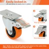 3-Inch PU Mixed Locking & Fixed Casters Set of 4,