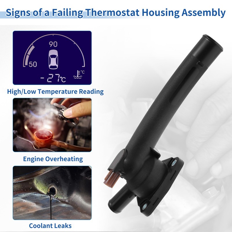X AUTOHAUX Plastic Engine Coolant Thermostat Housing Assembly for Lexus