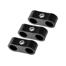 REPAIROCK 3pcs AN4 Car Hose Separator Clamp Fuel Line Connector Black Durable Material Auto Replacement Parts