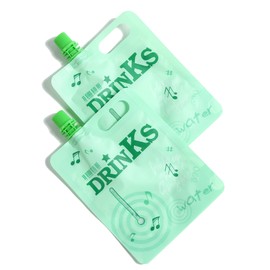 QQ Studio Green Drink Pouches Matte Plastic Drink Bags Adult and Kids Juice Bags Drinking Pouches for Ice Cold Beverage Secret Crusie Bags for Shakes (15, 5x-6.75oz-11.8oz)