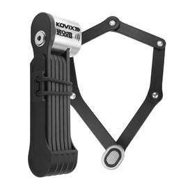 Kovix Folding Bike Lock,120dB Alarm Compact Lightweight High Security Anti-Theft Foldable Bicycle Lock with 3 Keys and Mount for E-Bikes Scooter Road Mountain Bike