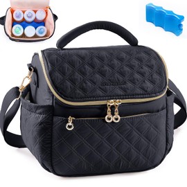 SFYBYHEART Breastmilk Cooler Travel Bag with Ice Pack for 6 Baby Bottles Up to 9 Ounce - Insulated Bottle bag for Daycare - Breastmilk Storage Bag - Baby Bottle Cooler Bag - Bottle Holder