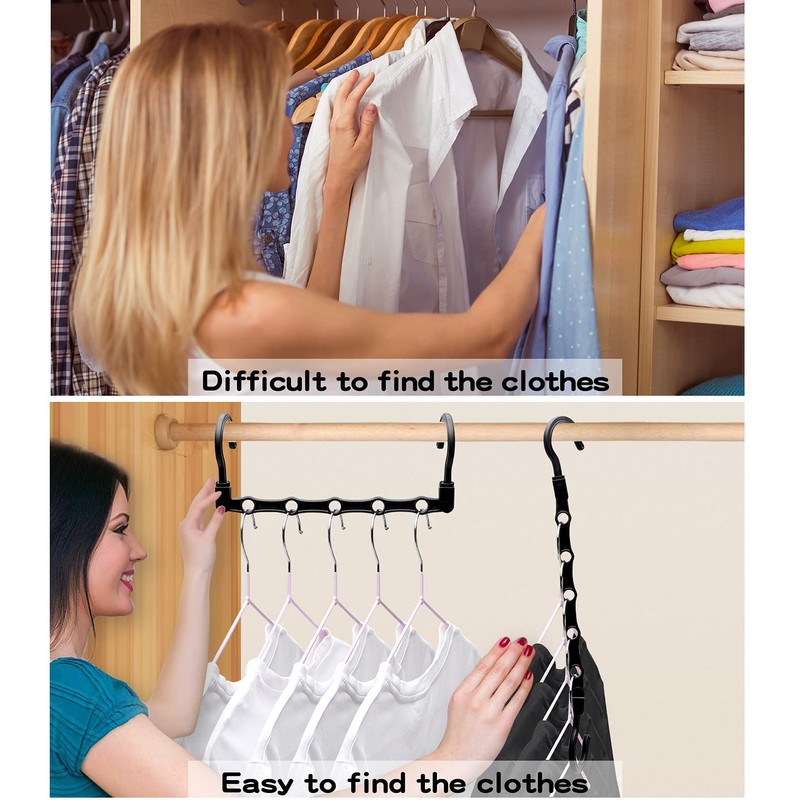24 Pack Closet Organizers and Storage, Stronger Space Saving Hangers