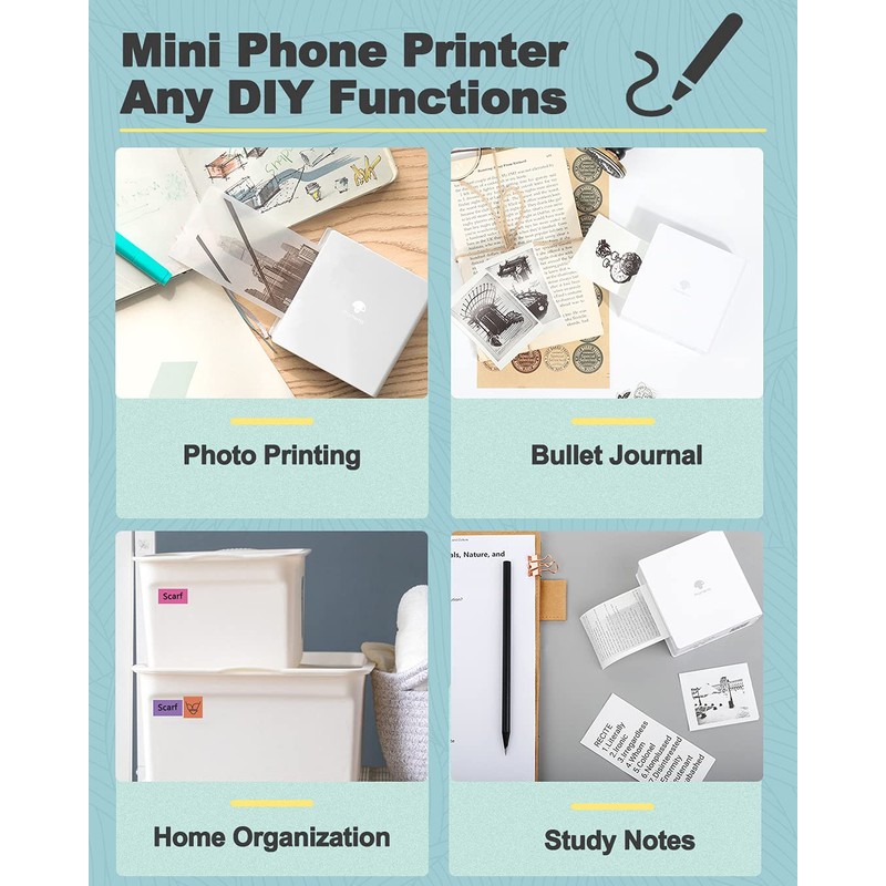 Phomemo M02 Mini Printer- Inkless Bluetooth Thermal Pocket Note Printer