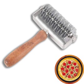 Stainless Steel Dough Grid Roller Cutter Dough Cookie Pie Pizza Pastry Roll Cutter Grid Top Roller with Wooden Handle