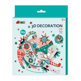 Avenir 6305070, 3D Decoration Cat, Creative Kit, Craft Set for Children from 5 Years