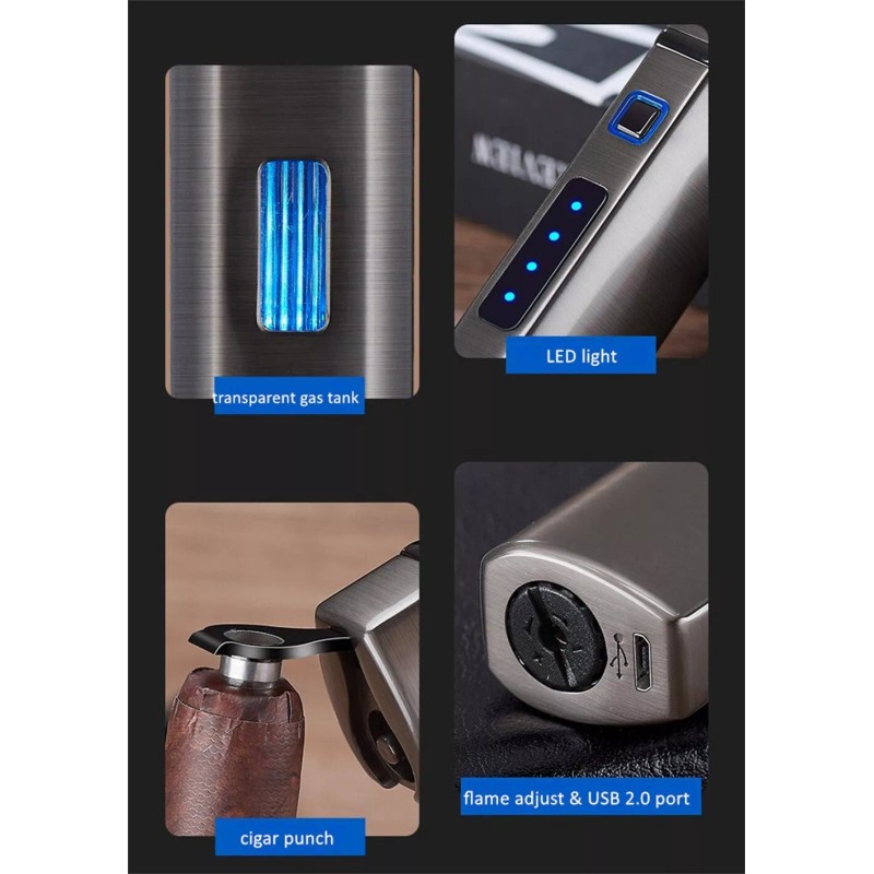 The Vintage Lighter Triple Flame Cigar Torch Lighter Butane Lighter