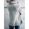 FISACE Womens Oversized Turtleneck Pullover Sweater Cable Knit Long Sleeve