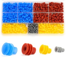 Twippo 600Pcs Weather Pack Connector Wire Seals, Metric-Pack Seals, Cavity Plugs, Pin Connector Seals Kit, Rubber Seals for Different Types of Automotive Electrical Wire Connectors 24-12 Gauge