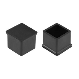 sourcing map Rubber Furniture Caps 20 mm x 20 mm Square Shape Table Chair Legs Lid Pack of 12