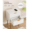 AEPOALUA Nightstand,Small Bedside Table with Gold Frame,Morden Night Stand with