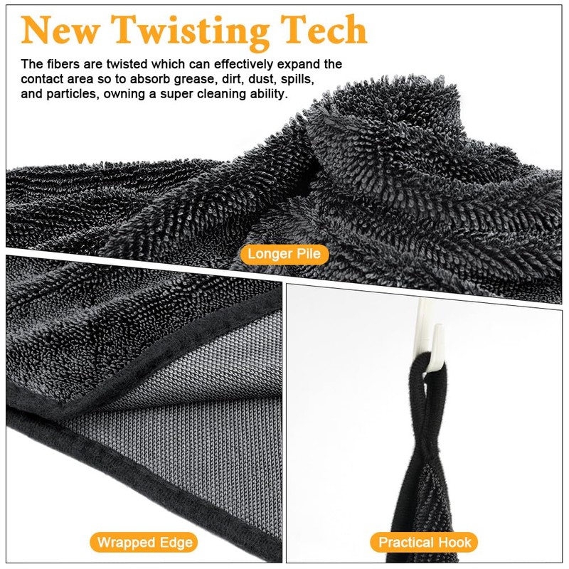 URAQT Microfibre Car Drying Cloth, 40 x 40 cm Microfibre