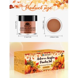 6PCS Thanksgiving Day Acrylic Powder, EBANKU Acrylic Powder Large Capacity Professional Acrylic Nail Powder for Nail Acrylic Extension, Nail Carving, Long-Lasting, No Nail Lamp Needed