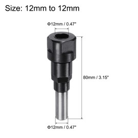 sourcing map 12mm to 12mm Router Collet Extension Rod Chuck Converter Adapter Holder for CNC Engraving Woodworking Milling
