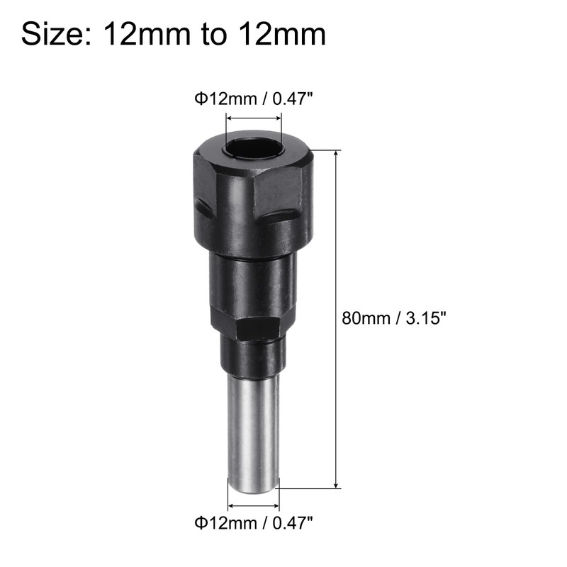 sourcing map 12mm to 12mm Router Collet Extension Rod Chuck