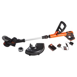 BLACK+DECKER 20V MAX Cordless String Trimmer and Edger with Spool, Battery and Charger Included, 2 Speed, 12 Inch (LST522)