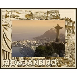 Saddle Mountain Souvenir Rio De Janeiro Brazil Laser Engraved Wood Picture Frame Landscape (3 x 5)