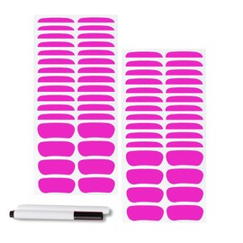 100 Pairs Sports Eye Black Stickers Set for Baseball, Softball, Football, Lacrosse Fans - Breathable Eye Stickers with 2 Pencils for Party Game Day Sports Supplies (Purple)