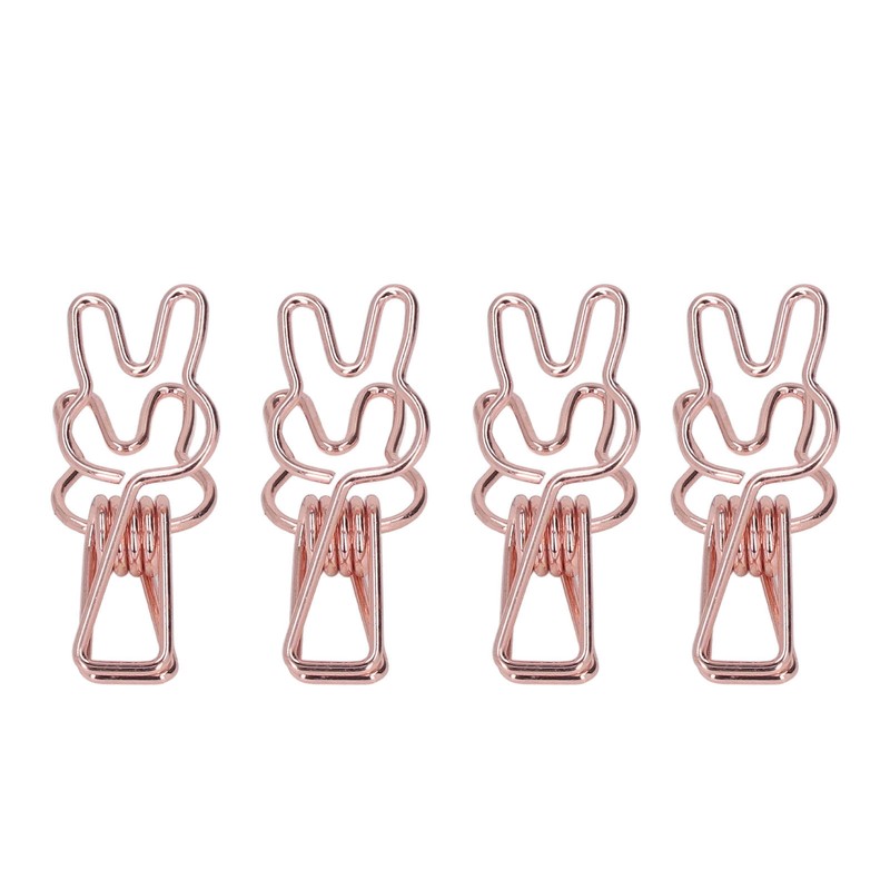 100Pcs Bunny Binder Clips Hollow Out Cute Strong Clamping Durable