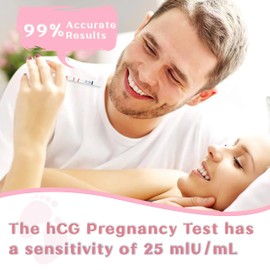 Pregnancy Test Strips with Urine Cups, 25 Count Individually Wrapped hCG Early Detection Home Tests Over 99% Accurate, Rapid Early Detection Pregnancy Test Strip 25mIU/mL