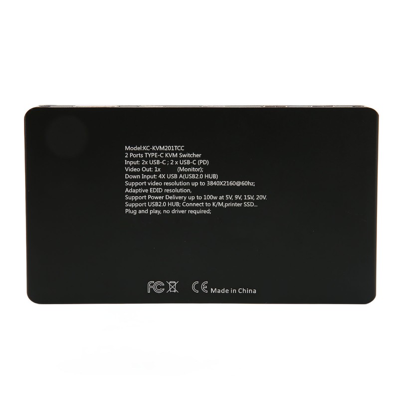 Type C KVM Switch 2 In 1 Out 10Gbps 3840x2160