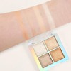 Boobeen Blush and Highlighter Palette- 4-color Metallic Shimmer Shadow Powder,