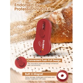 PARBTG Bread Lame Dough Scoring Tool, Extractable & Magnetic Sourdough Scoring Tool for Sourdough Bread Baking, Bread Making, Bread Scoring Tool with 5 Razor Blades, Scoring Patterns booklet