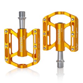 ThinkTop Mountain Bike Platform Pedals for MTB BMX, Ultralight 9/16 Bicycle Pedal Flat Aluminum, 3 Bearing Sealed Ever Lubricate