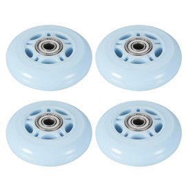 M METERXITY 4 Pack PU Skate Wheels - Inline Skate PU Wheels with Bearing, Apply to Roller Skating/Outdoor Sports (24 x 70mm, Blue)