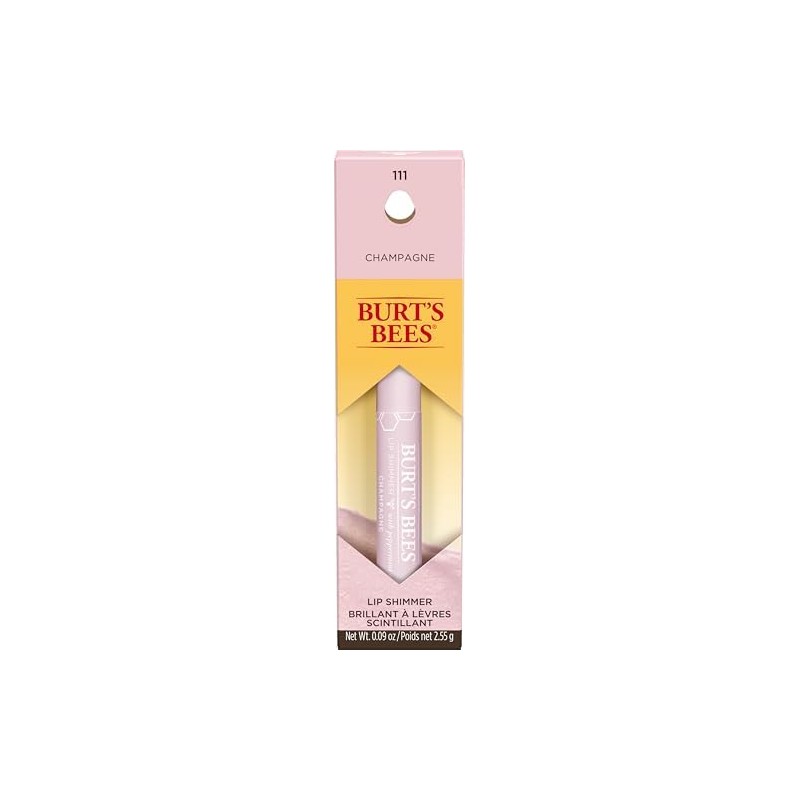 Burt's Bees - Brillo labial hidratante 100% natural, color champán,