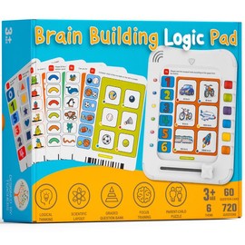 Kids Logic Learning Pad and Talking Flash Cards for 3-6 Years - Interactive Brain Teasers, Educational Games, Screen-Free Learning Experience
