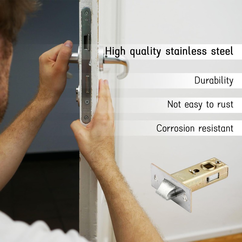 Tabanzhe Tubular Latch-45mm Polished Chrome Tubular Durable Latch Standard Interior