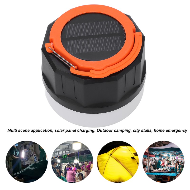 LED Solar Charging Bulb Lamp IPX4 Waterproof USB Rechargeable Super