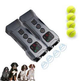 Ultrasonic Anti Barking Device for Dogs with LED Strobe & 800mAh Battery - Professional Dog Bark Deterrent Devices Silencer, 3 Modes & Flashlight, Includes 2 Tennis Balls for Calming Training (1)