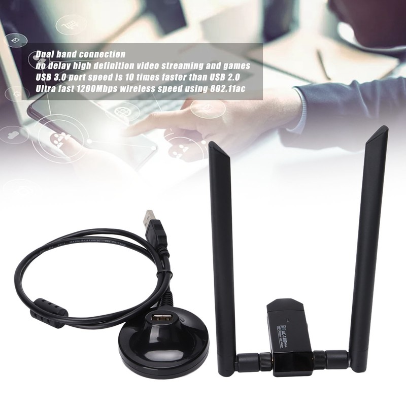 Wireless Network Card 1200Mbps Long Range Dual Band Wireless USB