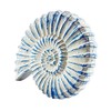 roro Handcarved Nautical Coastal Wood Nautilus Shell Wall Hanging, Blue